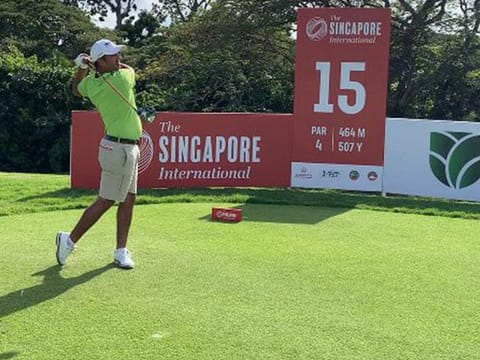 Dubai-based golfer Shiv Kapur gets into the swing of things before the Singapore International.