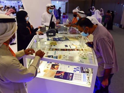 Visitors at Emirates 2022 World Stamp Exhibition with participation from over 170 exhibits from 27 countries at Dubai Exhibition Centre Expo 2020. Photo: Virendra Saklani/Gulf News
