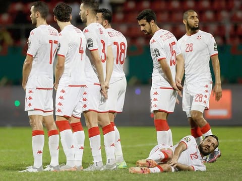 File photo: Tunisia players during the African Cup of Nations 2022 group F soccer match against Mauritania at Omnisport Stadium in Limbe, Cameroon, on January 16, 2022.