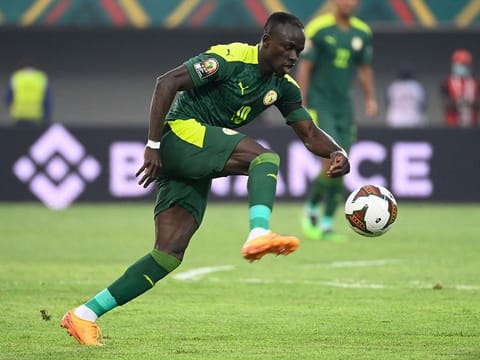 Senegal's forward Sadio Mane controls the ball during the Africa Cup of Nations (CAN) 2021 round of 16 football match between Senegal and Cape Verde at Stade de Kouekong in Bafoussam on January 25, 2022.