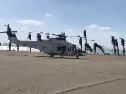A team of paramedics was dispatched on a Dubai Police helicopter to airlift the sick woman to Rashid Hospital from World Islands in Dubai.
