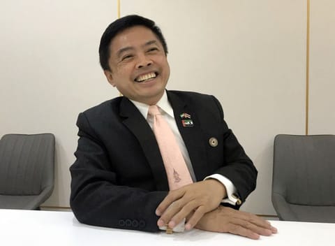 Thai Ambassador Waravuth Pouapinya durng his interaction with Gulf News.