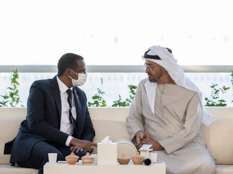 Sheikh Mohamed with eneral Mohamed Hamdan Dagalo, Deputy Chairman of the Sudan Sovereignty Council.