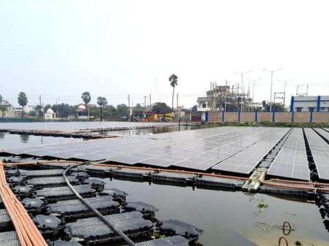 The first floating solar power plant in Bihar.