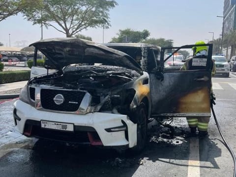 Dubai Civil Defence put out a car fire in Design District on Thursday.