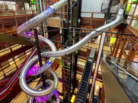 The permanent stainless-steel structure is designed with precision to provide an exciting and thrilling experience for riders as they travel along the tubes.