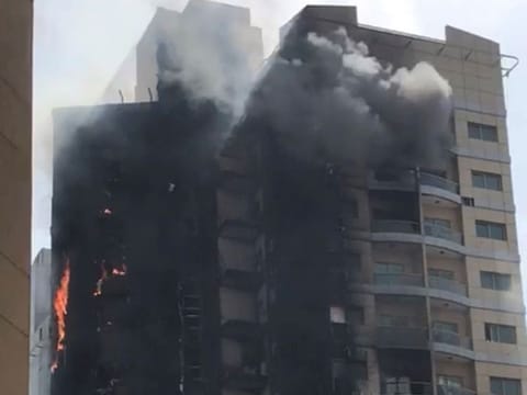 Tenants were evacuated after a fire broke out in residential building in Al Barsha 1, Dubai, today.