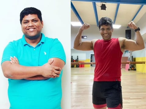 Lijo Ittoop before (left) and after