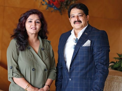 Rajeev Gupta with his wife Neetu