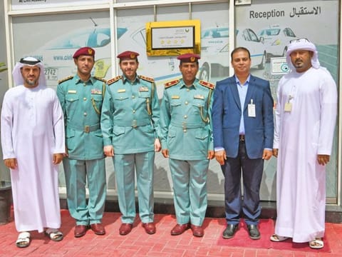 Ajman Police officials at the Civil Academy which received the four-star rating