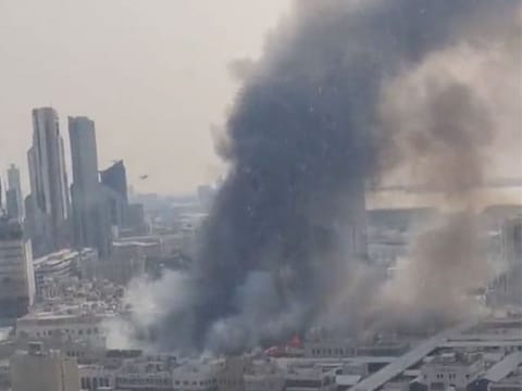 A huge fire that broke out in shopping area of Soukh Mubarakiya