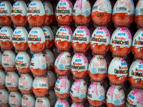 Chocolate Kinder Eggs on display at a supermarket. ADAFSA has confirmed that Abu Dhabi’s markets are completely free of Kinder products suspected of being linked to food poisoning in a number of European countries. Picture for illustrative purposes only.