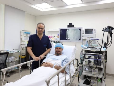 Dr Michel Jabbour and Habib Al Berry at Emirates Hospital in Dubai
