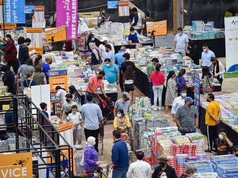 Book enthusiasts at 'Big Bad Wolf Books' on Saturday.