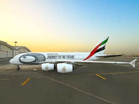 The first Emirates A380 (A6-EVK) with the new livery, takes flight tomorrow to Los Angeles.