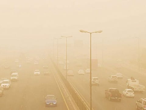 Visibility became extremely low as Kuwait was hit by a massive sandstorm.