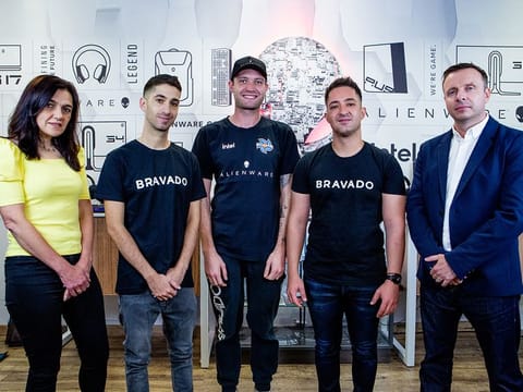 Helena Albrecht, Channel Marketing South Africa, Dell; Dimitri Hadjipaschali, Director & co-founder, Bravado Gaming; Tristan Rens, General Manager, Bravado Gaming; Andreas Hadjipaschali, Director & co-founder, Bravado Gaming; and Ben McDonald, Middle East Marketing Lead, Dell