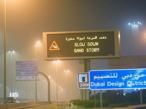 Dusty conditions in Dubai