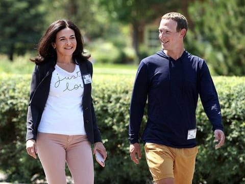 Sheryl Sandberg with Mark Zuckerberg.