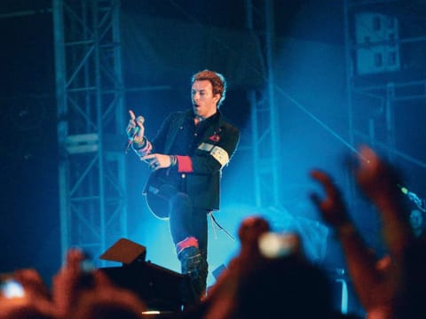 Coldplay frontman performs in Abu Dhabi in a file photo