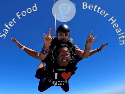 Food safety specialist Bobby Krishna took a giant leap, literally, which he said “will build confidence in our food supply chain”.