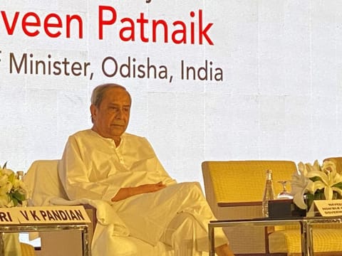 Naveen Patnaik, the Chief Minister of Odisha, during an interaction with the Odia diaspora in Dubai today.