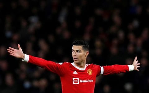 Manchester United's Cristiano Ronaldo reacts during a match in the Premier League. Though the talismanic striker reportedly wanted to leave the Old Trafford club, manager Erik ten Hag says that the Portuguese is not up for sale.