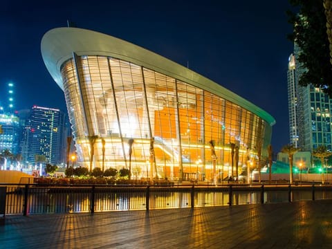 Located at in Downtown Dubai, the 2,000-seat, multi-format, performing arts centre was developed by Emaar Properties to host a variety of performances and events including theatre, opera, ballet, concerts, conferences and exhibitions