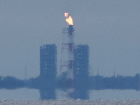 A view shows a gas flare at Portovaya Bay on the coast of the Gulf of Finland in the Leningrad Region, Russia August 26, 2022.