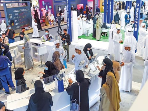 Abu Dhabi announces the Khotwa (RizeUp) scholarship programme on Thursday to provide study opportunities to 6,000 Emirati students by 2028. Photo of the Emiratis students and job seekers attending the ‘Ru’ ya, Careers UAE Redefined’ job fair in Dubai.