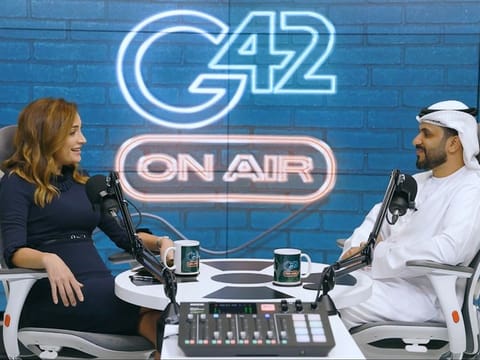 Hasan Al Hosani (right), CEO of Bayanat, a G42 company, discusses the future of mobility and ethical considerations of autonomous vehicles with host May Ali in episode 2