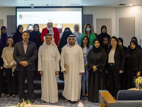 Dr Hussain Al Rand with other officials at a workshop to train educators and healthcare workers on children’s mental health.