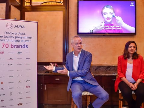 John Hadden, CEO, and Nida Unas, Director of Loyalty, at Alshaya Group’s launch of the Aura in UAE.
