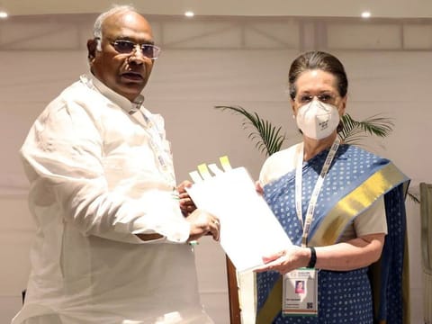Mallikarjun Kharge, 80, seen to be the "Gandhi-approved" candidate, won 90 per cent of the votes