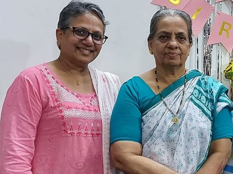 Cancer survivor Shabnam Masooud with her mother (right) urges women to continue screening for the disease