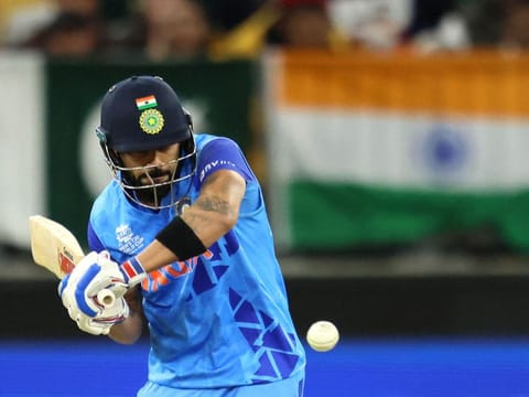 India’s Virat Kohli plays a shot during the ICC Men’s Twenty20 World Cup 2022 cricket match against South Africa at the Perth Stadium on October 30, 2022.