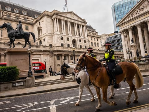 The Bank of England. Britain’s economy will likely stagnate through to 2025, according to the BOE forecasts.