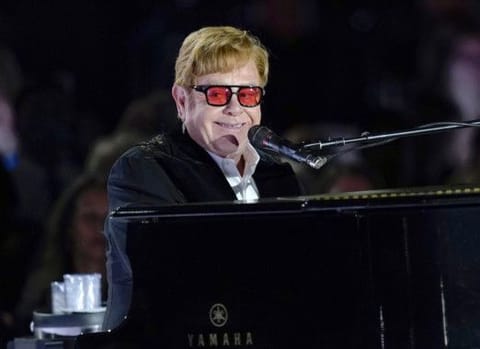 Elton John performs on the South Lawn of the White House in Washington, Friday, September 23, 2022.