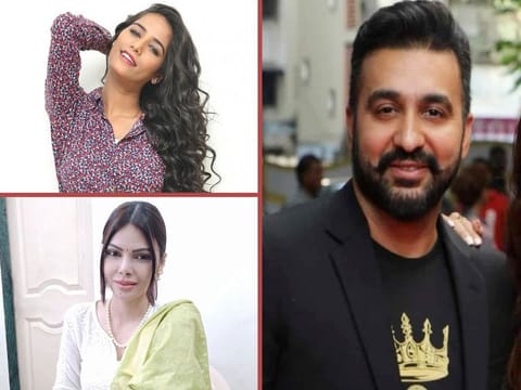 Clockwise from top-left: Poonam Pandey, Raj Kundra and Sherlyn Chopra.
