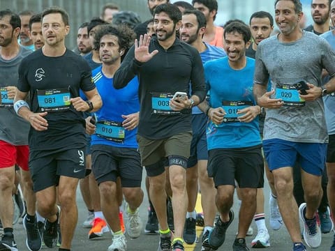 Sheikh Hamdan Bin Mohammad Bin Rashid Al Maktoum, Crown Prince of Dubai and Chairman of The Executive Council of Dubai, led the Dubai Run.