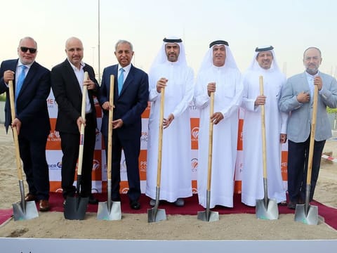 Left To Right: Kevin Christon - Regional Director at Stantec, Anas. A. Kasem - Regional Managing Director at Stantec, Dr Jamil Ahmed - Founder and Managing Director of Prime Healthcare, Awadh Seghayer Al Ketbi - Director General Dubai Health Authority, Essa Al Ghurair - Chairman of Essa Al Ghurair Investments, Jamal Abdulsalam - CEO, Dubai Healthcare City Authority, Ahmed Al Adel - Managing Director at Stromek Emirates Foundation.
