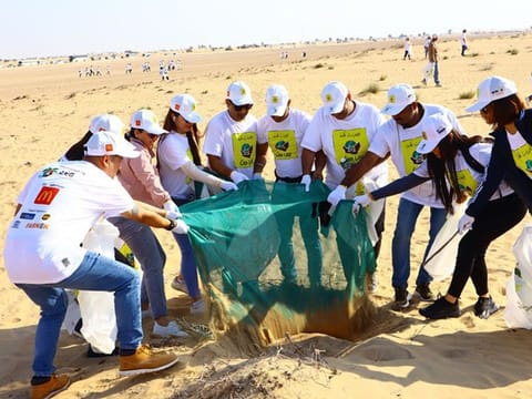 Volunteers joined hands to clean a 10-square-kilometre swathe of Dubai's desert