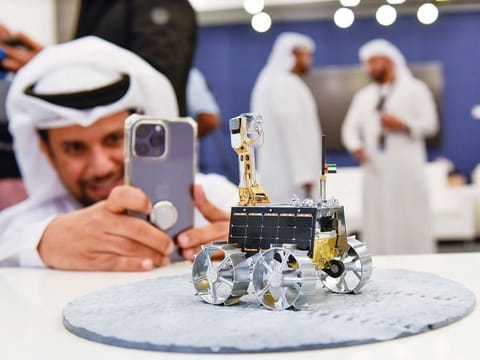 File photo of a Rashid Rover miniature at the Mohammad Bin Rashid Space Centre in Dubai