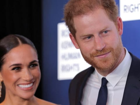 Britain's Prince Harry, Duke of Sussex, Meghan, Duchess of Sussex.