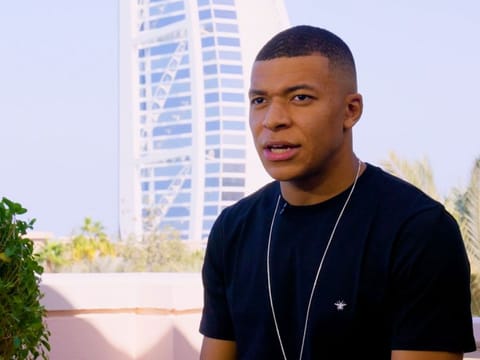 Kylian Mbappe speaking in Dubai