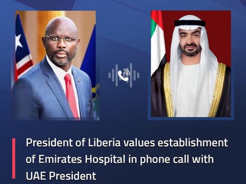 President of Liberia, George Manneh Weah, expressed his sincere thanks and appreciation to UAE President His Highness Sheikh Mohamed bin Zayed Al Nahyan, for establishing the Emirates Hospital in Gbarpolu County.