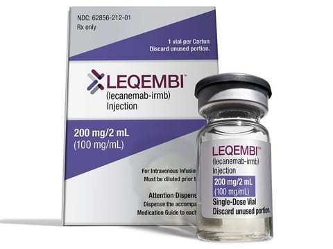 Vials and packaging for Alzheimer’s drug Leqembi.