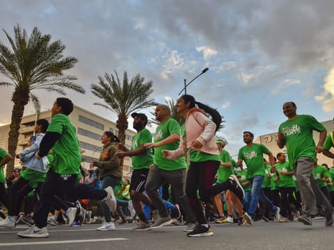 Participants at Dubai Green Run 2023 at Dubai Investment Parks in Dubai. 15th January 2023. Photo:Ahmed Ramzan/ Gulf News
