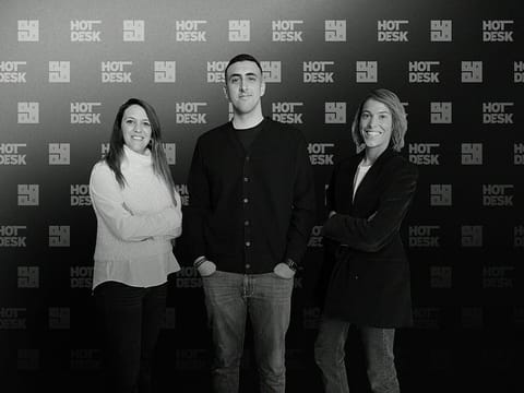 Anna Albareda and Cristina Santa of Yado with Mohamed Khaled of Hotdesk.
