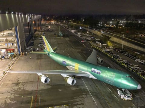 The last Boeing 747-8 leaves the company’s widebody factory in Everett, Washington State, on December 7, 2022, aheads of its delivery to Atlas Air on January 31, 2023. Boeing officially bid farewell to the original jumbo jet, the 747, as it makes its final commercial delivery of an aircraft that democratised flying and serves US presidents.